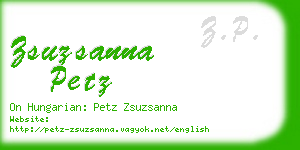 zsuzsanna petz business card